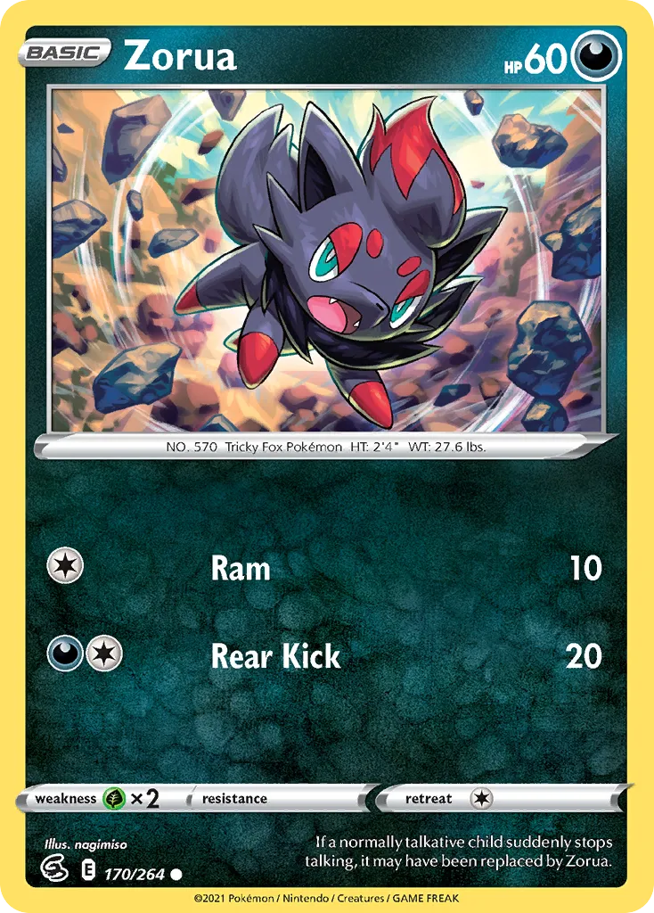 2021 Fusion Strike Zorua #170/264 Common card image