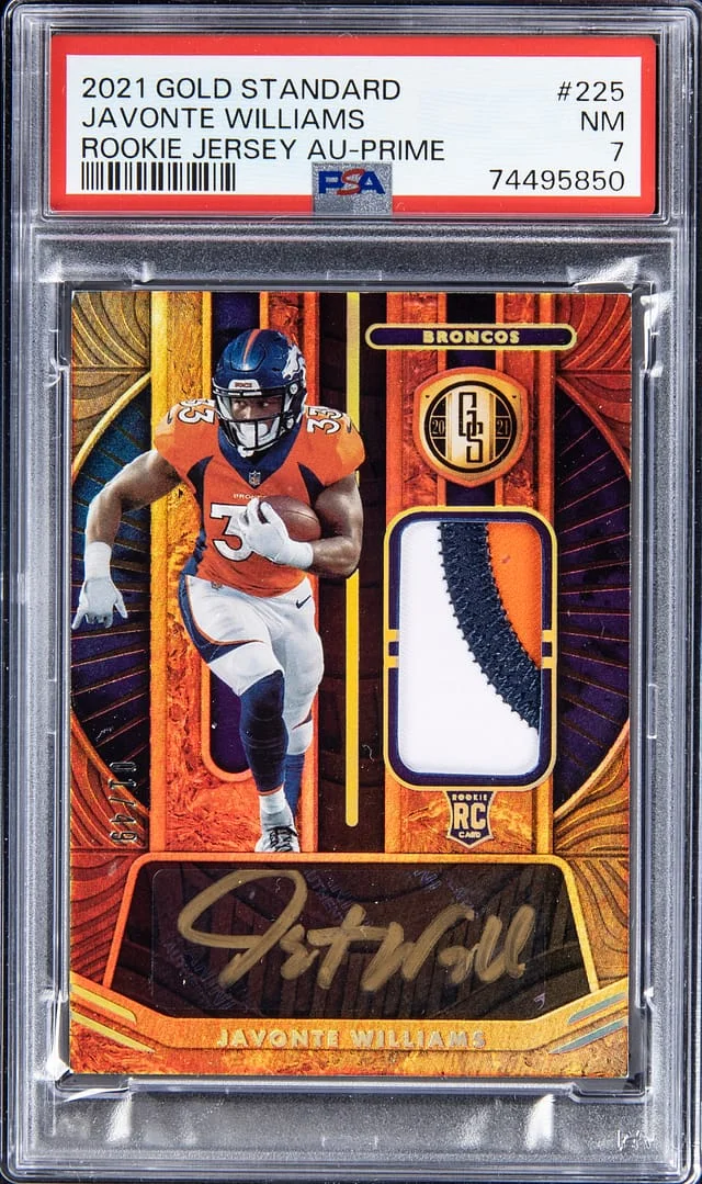 2021 Gold Standard Javonte Williams Jersey Autograph - Prime #225 card image