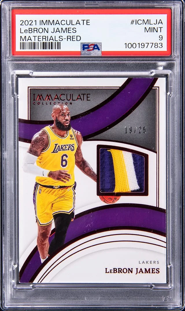 2021 Immaculate LeBron James Materials-Red #ICMLJA card image
