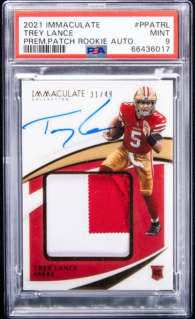 2021 Immaculate Trey Lance Premium Patch Autograph #PPATRL card image
