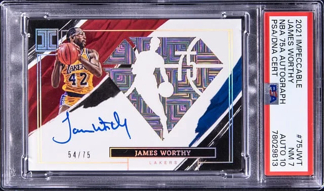 2021 Impeccable James Worthy Basketball NBA 75 Autograph #75JWT card image