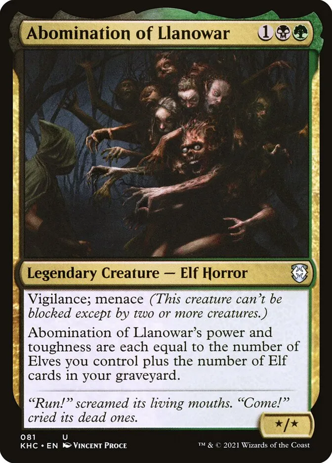 2021 Kaldheim Commander Abomination of Llanowar uncommon #81 unlisted card image