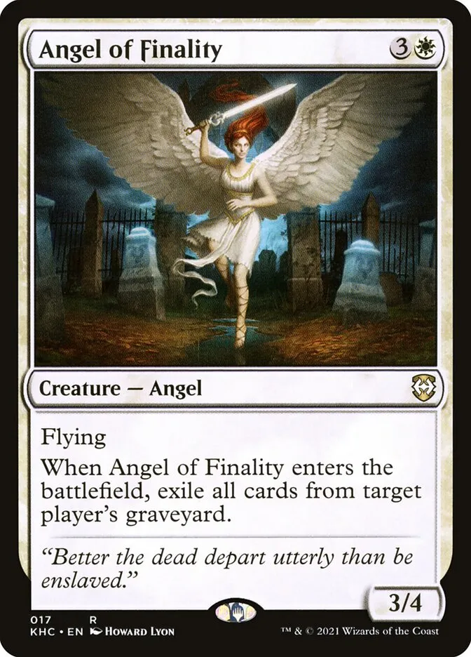 2021 Kaldheim Commander Angel of Finality rare #17 unlisted card image