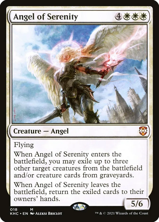 2021 Kaldheim Commander Angel of Serenity mythic #18 unlisted card image