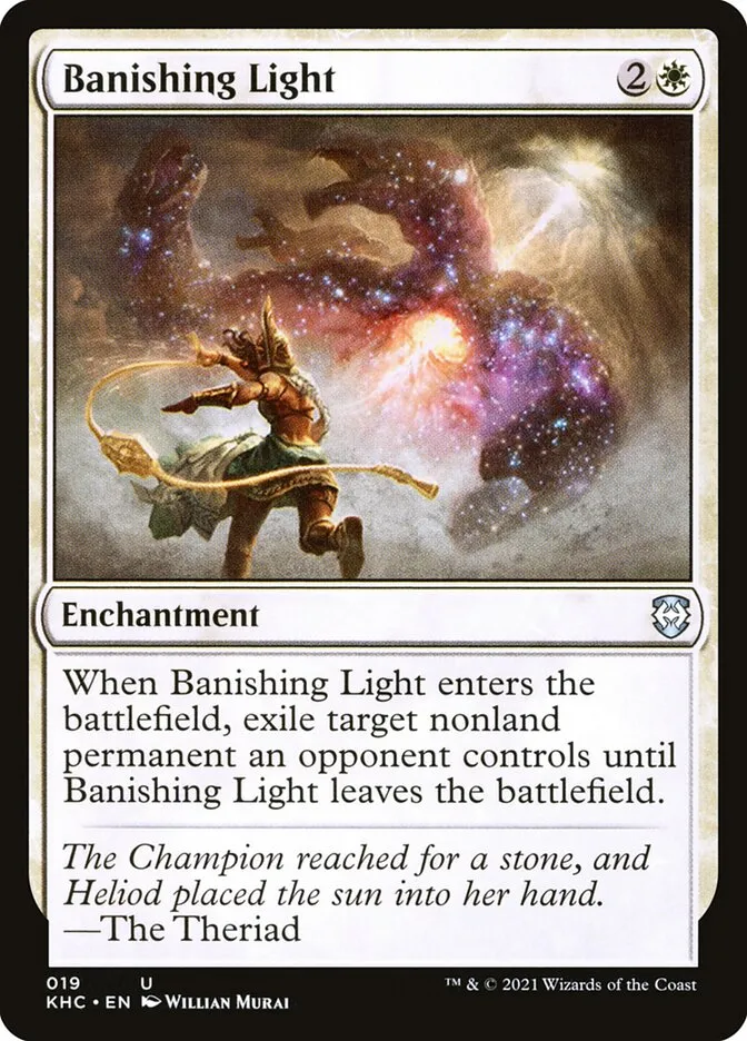 2021 Kaldheim Commander Banishing Light uncommon #19 unlisted card image