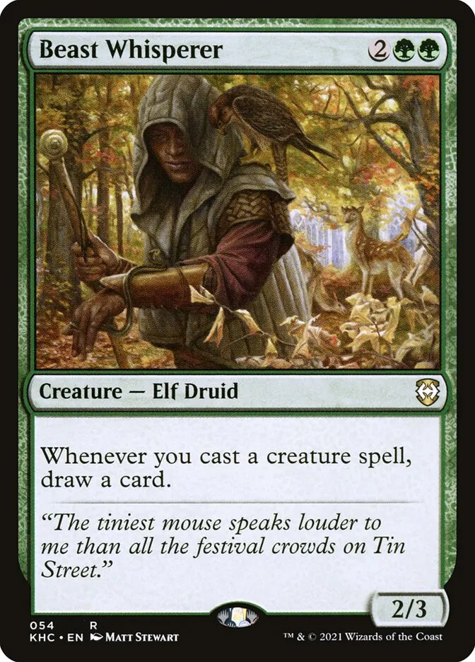 2021 Kaldheim Commander Beast Whisperer rare #54 unlisted card image