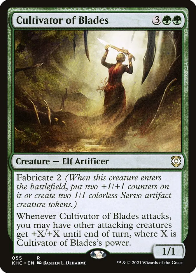 2021 Kaldheim Commander Cultivator of Blades rare #55 unlisted card image