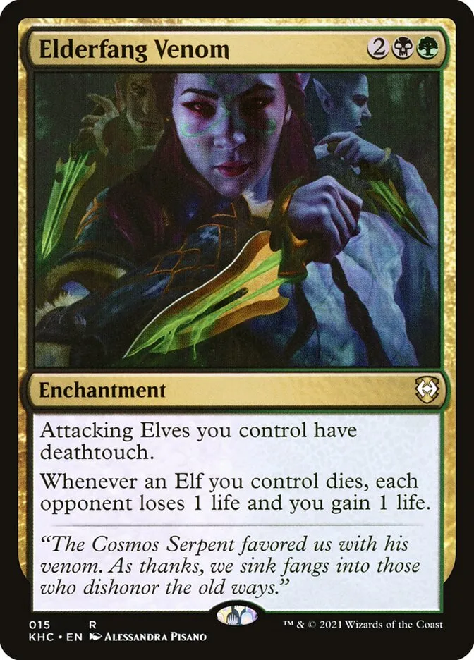 2021 Kaldheim Commander Elderfang Venom rare #15 unlisted card image