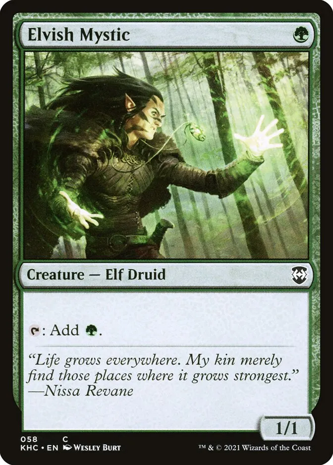 2021 Kaldheim Commander Elvish Mystic common #58 unlisted card image