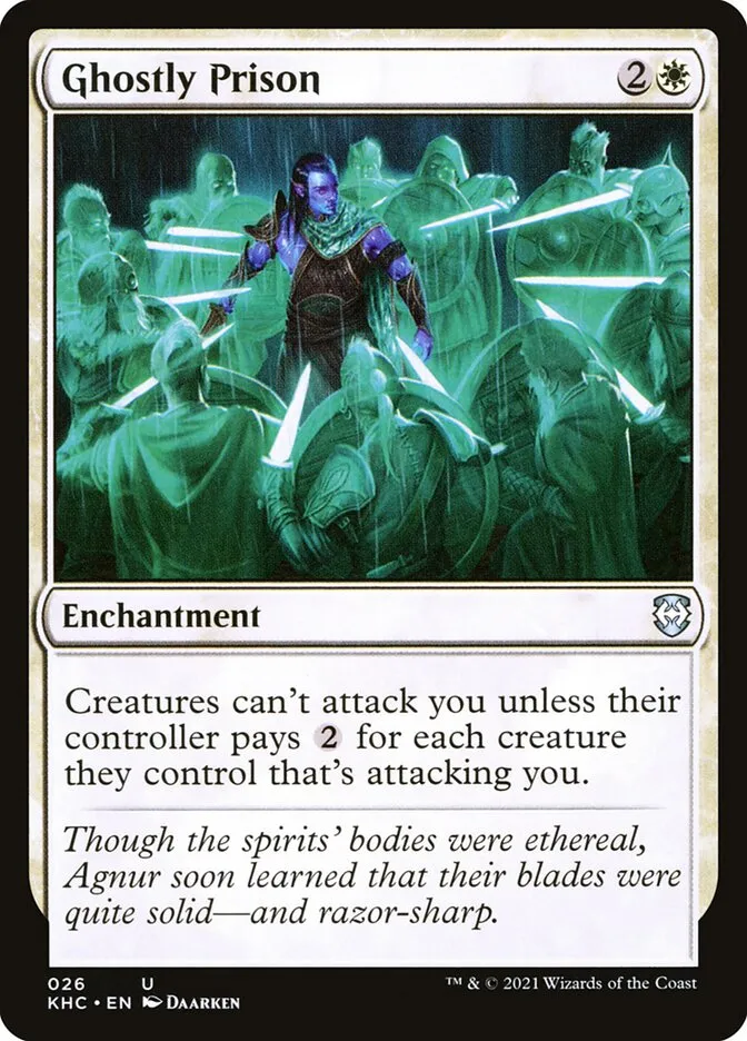 2021 Kaldheim Commander Ghostly Prison uncommon #26 unlisted card image
