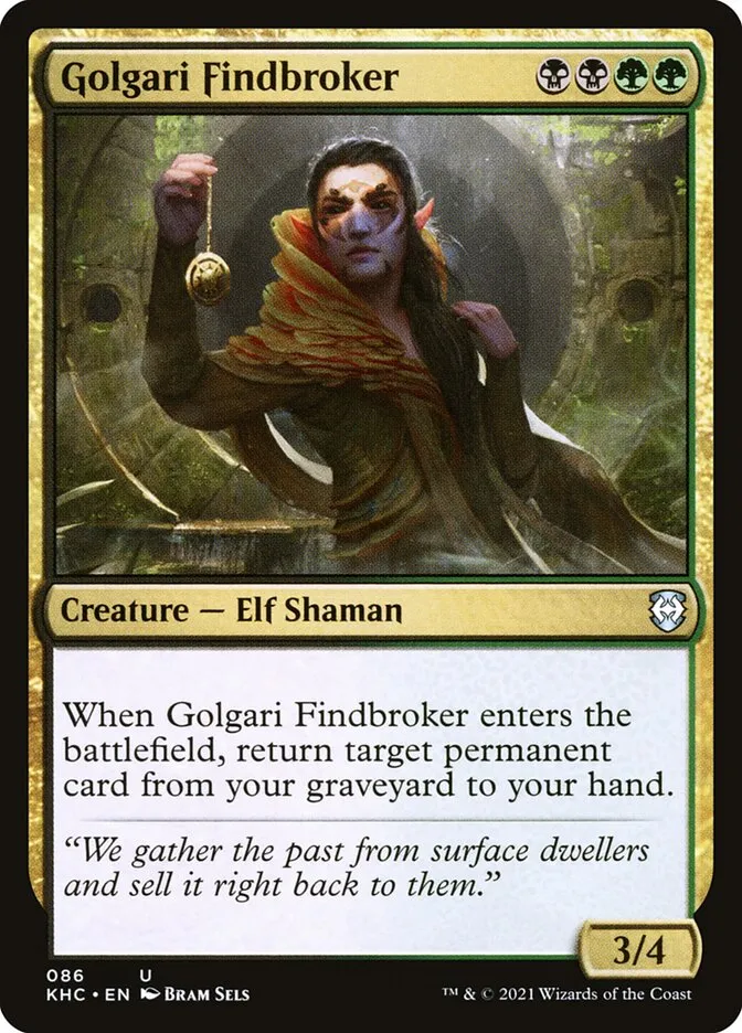 2021 Kaldheim Commander Golgari Findbroker uncommon #86 unlisted card image