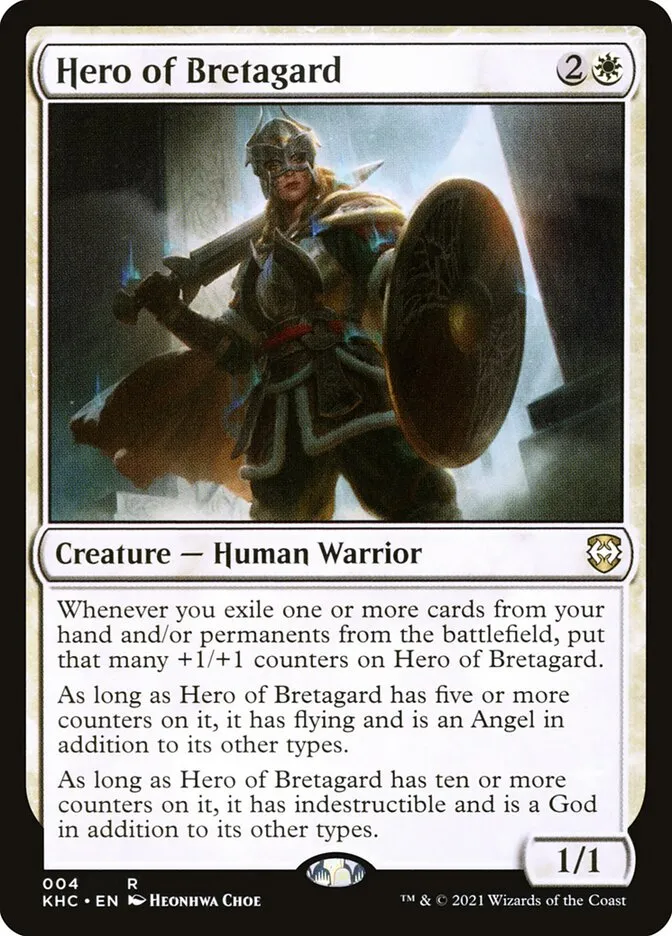 2021 Kaldheim Commander Hero of Bretagard rare #4 unlisted card image