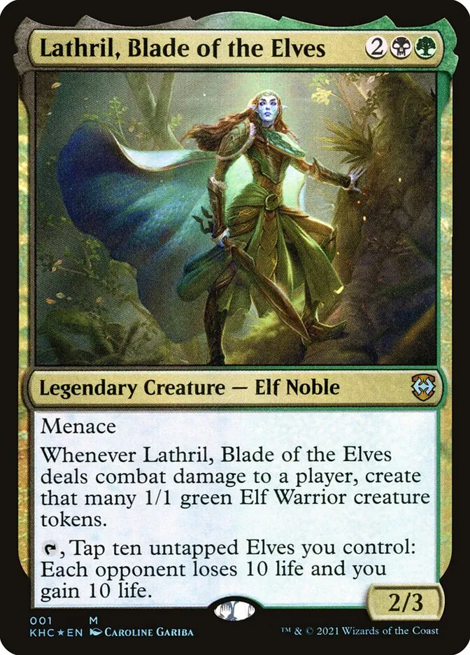 2021 Kaldheim Commander Lathril, Blade of the Elves mythic #1 unlisted card image
