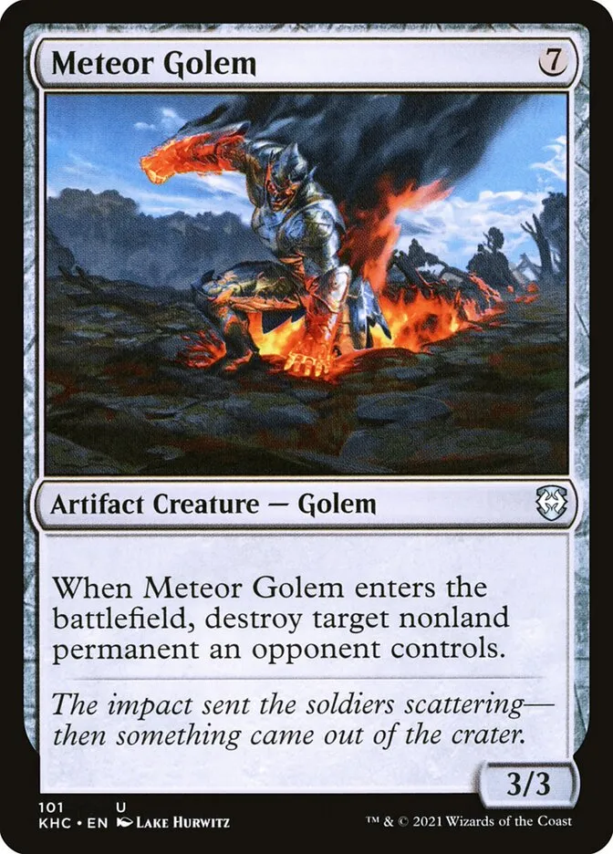 2021 Kaldheim Commander Meteor Golem uncommon #101 unlisted card image