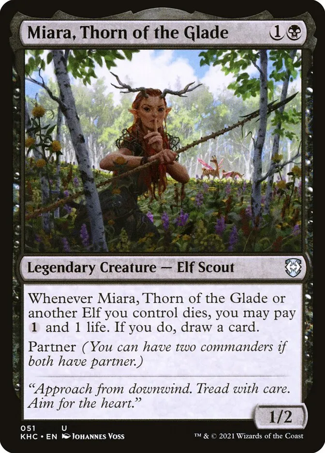 2021 Kaldheim Commander Miara, Thorn of the Glade uncommon #51 unlisted card image