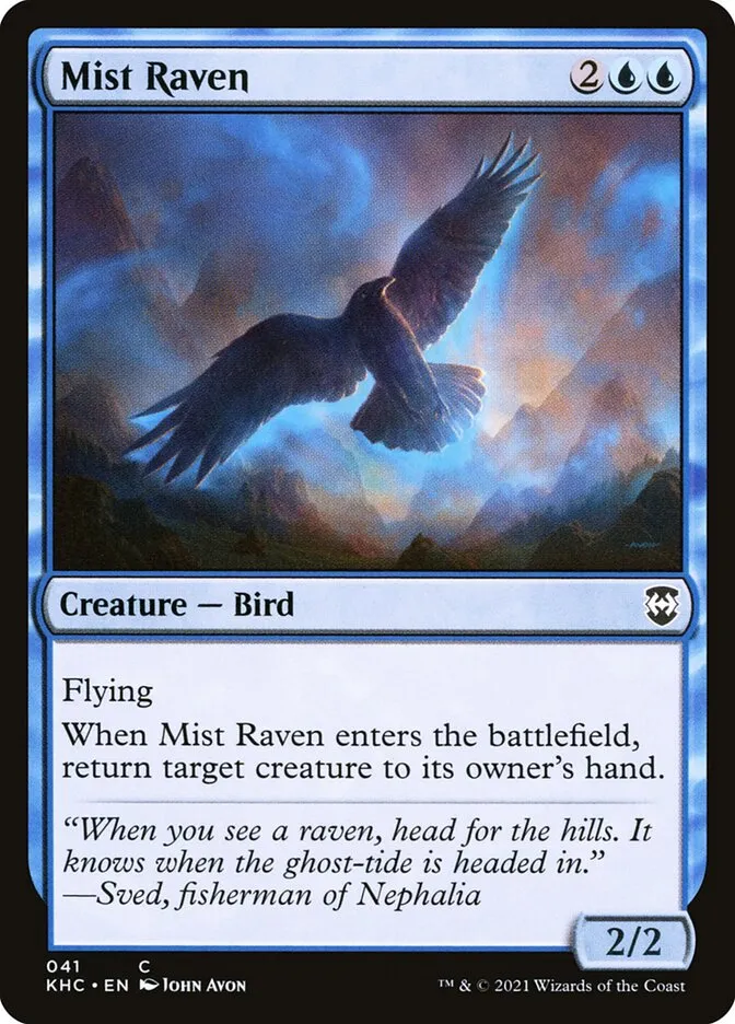2021 Kaldheim Commander Mist Raven common #41 unlisted card image
