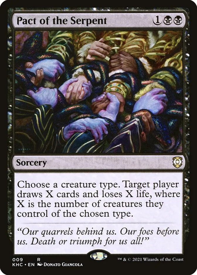 2021 Kaldheim Commander Pact of the Serpent rare #9 unlisted card image