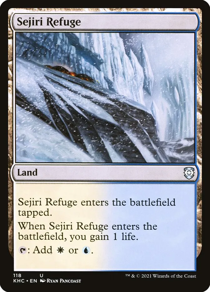 2021 Kaldheim Commander Sejiri Refuge uncommon #118 unlisted card image