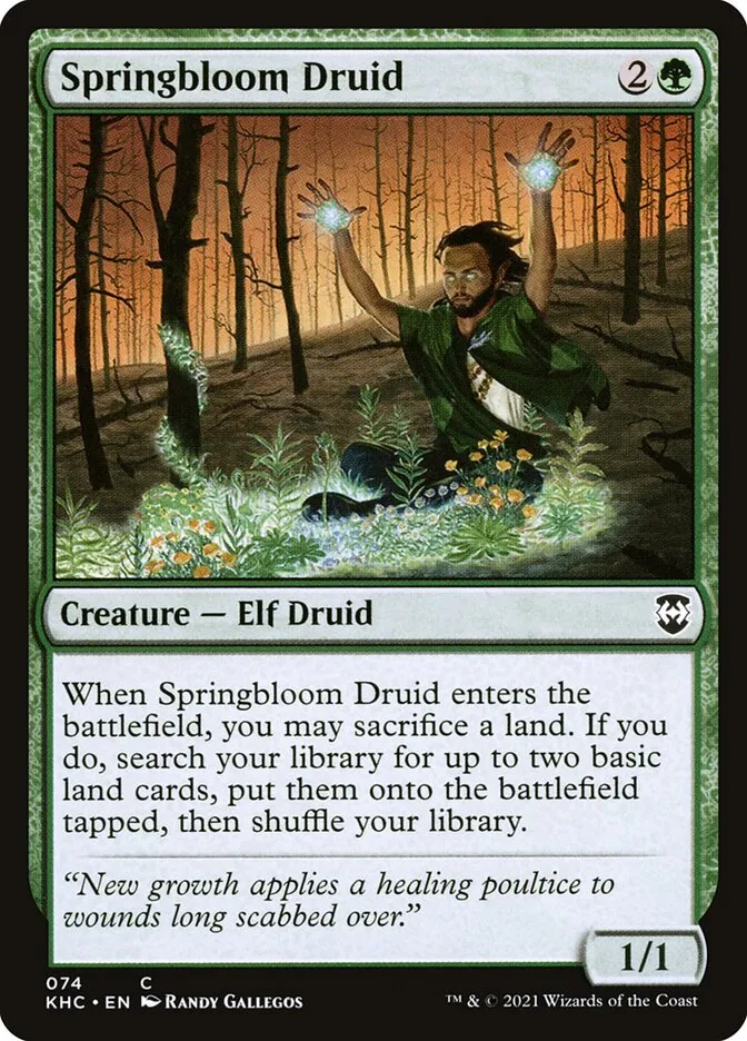 2021 Kaldheim Commander Springbloom Druid common #74 unlisted card image
