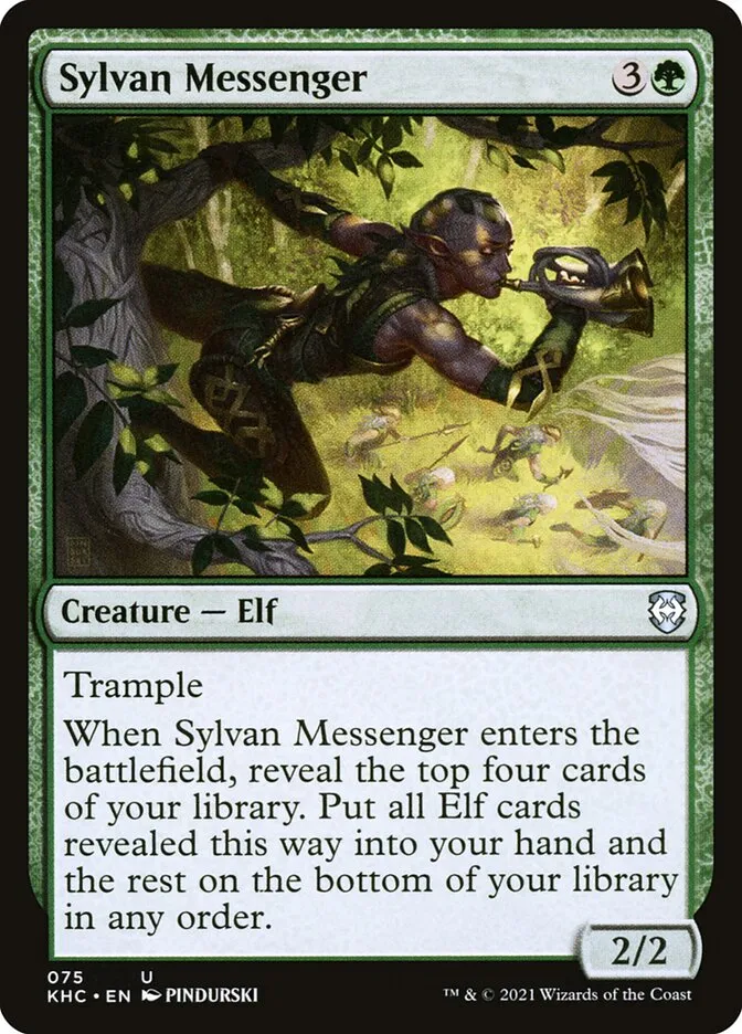 2021 Kaldheim Commander Sylvan Messenger uncommon #75 unlisted card image