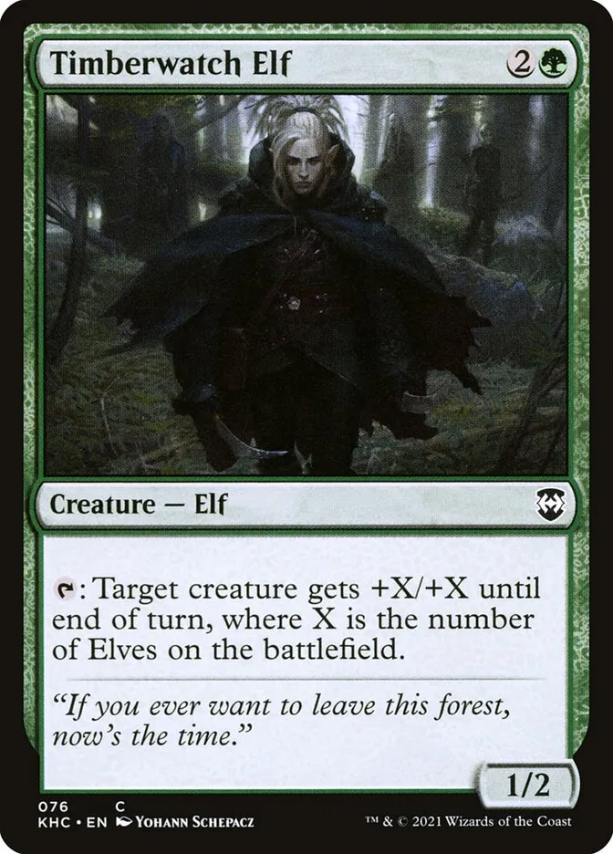 2021 Kaldheim Commander Timberwatch Elf common #76 unlisted card image
