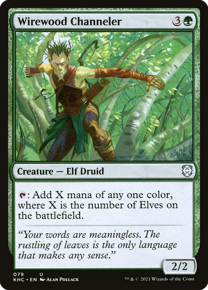 2021 Kaldheim Commander Wirewood Channeler uncommon #79 unlisted card image