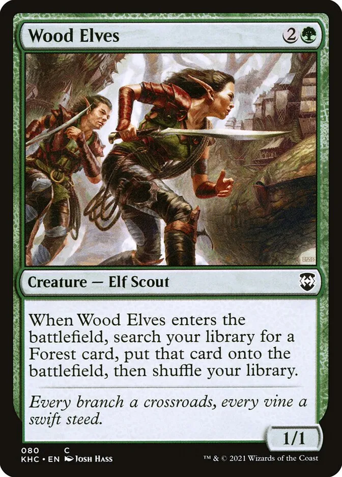 2021 Kaldheim Commander Wood Elves common #80 unlisted card image