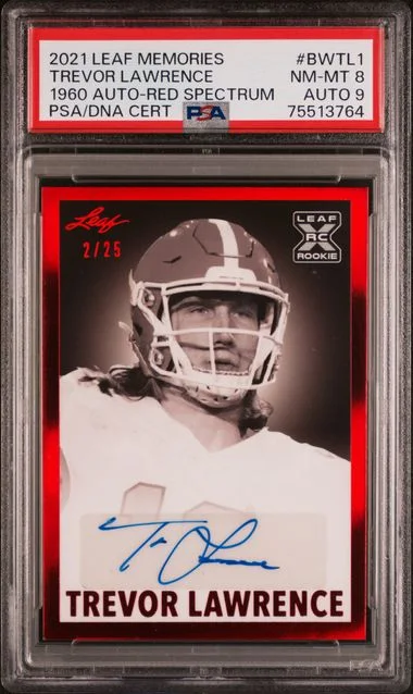 2021 Leaf Autographs Red Spectrum Bwtl1 Trevor Lawrence Memories #1960 card image