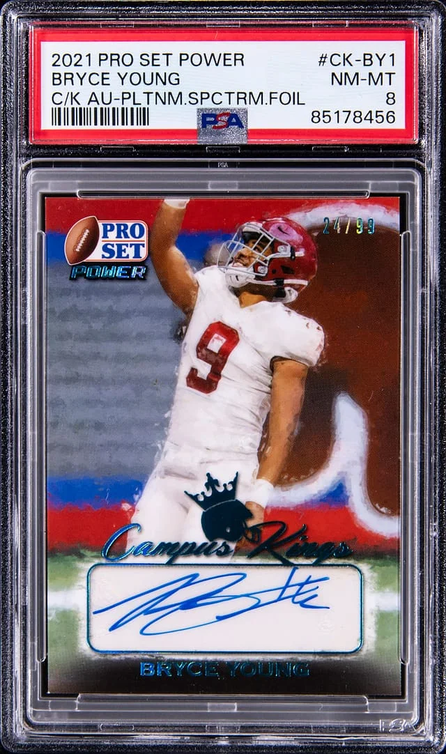 2021 Leaf Bryce Young Pro Set Power Campus Kings Autographs Spectrum Foil #CK-BY1 card image