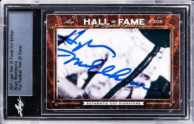 2021 Leaf Hall of Fame Cut Edition Hugh McElhenny #no-number card image