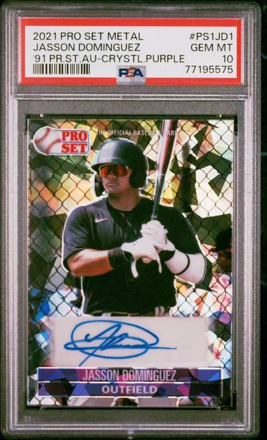 2021 Leaf Jasson Dominguez Pro Set Metal 1991 Pro Set Autographs #PS1JD1 card image