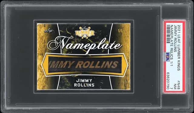 2021 Leaf Jimmy Rollins Lumber Kings Nameplate Relics #N48 card image