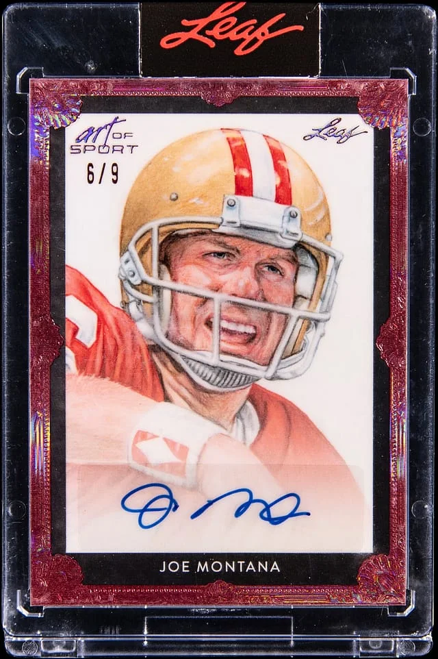 2021 Leaf Joe Montana Art of Sport Autograph Red #BA-JM1 card image