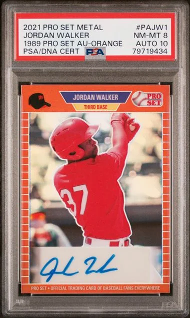 2021 Leaf Jordan Walker Pro Set Metal 1989 Pro Set Autographs Orange #PAJW1 card image