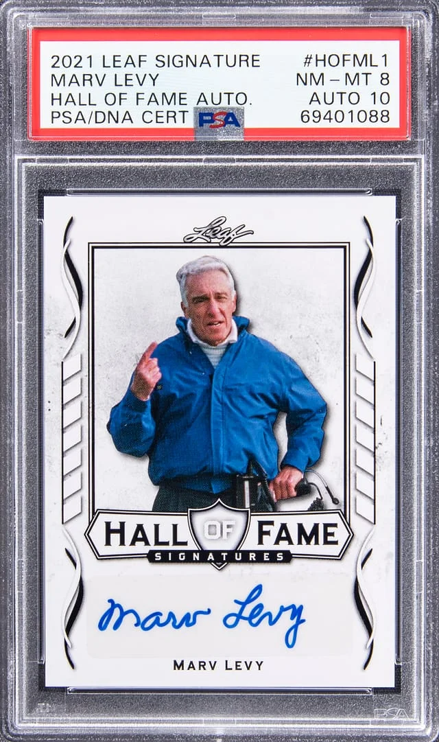 2021 Leaf Marv Levy Signature Hall of Fame Autographs #HOF-MLI card image