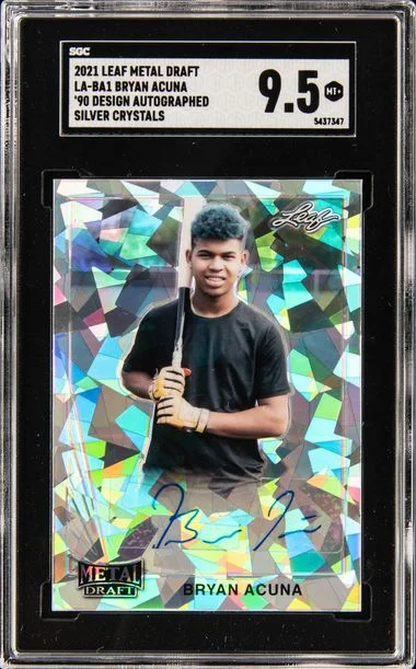 2021 Leaf Metal Bryan Acuna Draft Autographs Silver Crystals #BA1 card image