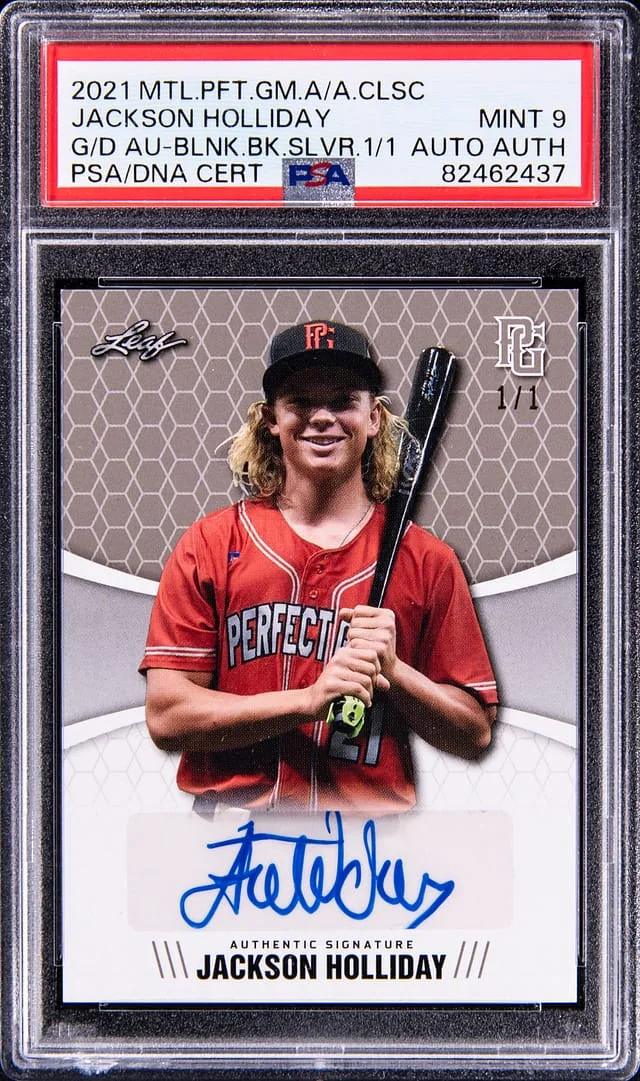 2021 Leaf Metal Jackson Holliday Perfect Game All-American Classic Autograph Blank Back Silver #NNO card image