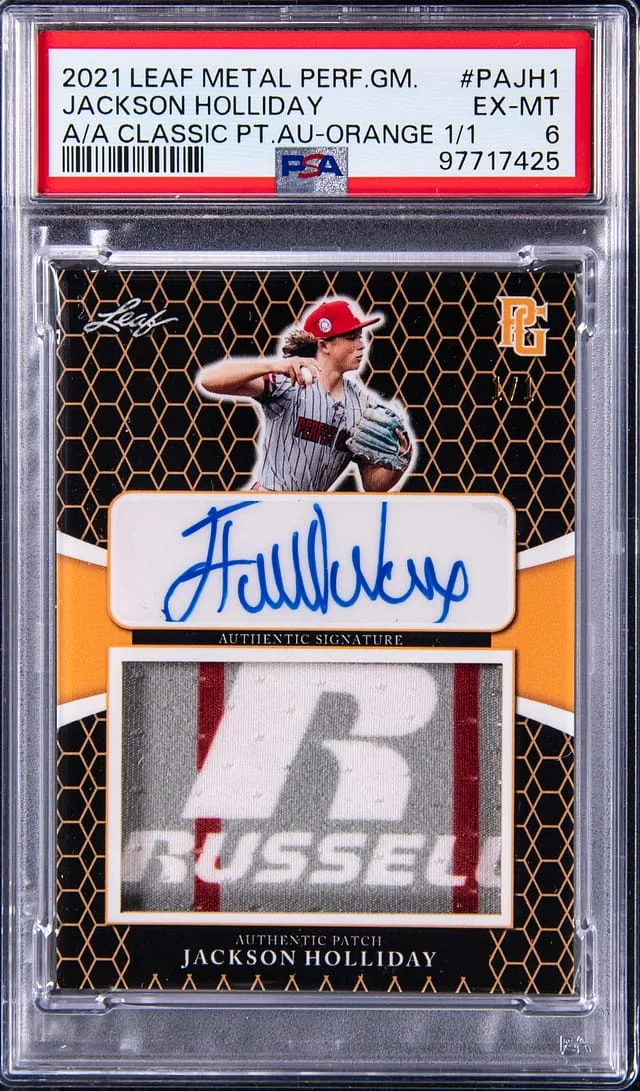 2021 Leaf Metal Jackson Holliday Perfect Game All-American Classic Patch Autograph Orange #PA-JH1 card image