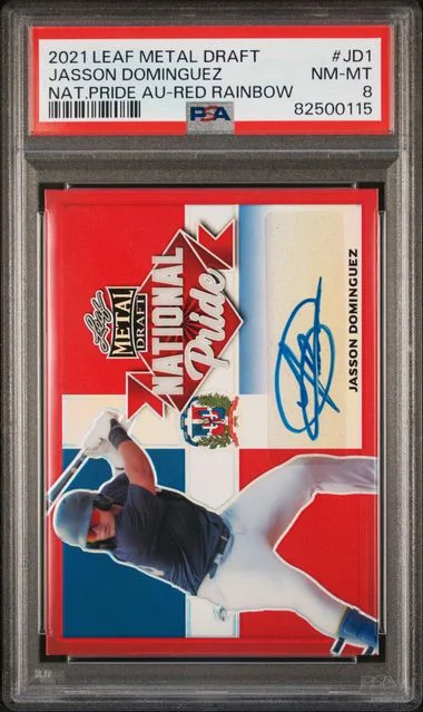 2021 Leaf Metal Jasson Dominguez Draft National Pride Autographs #JD1 card image