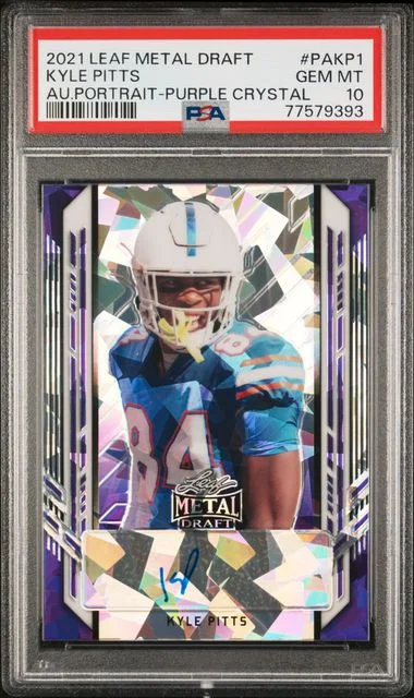 2021 Leaf Metal Kyle Pitts Draft Autograph Portrait Purple Crystal #PAKP1 card image