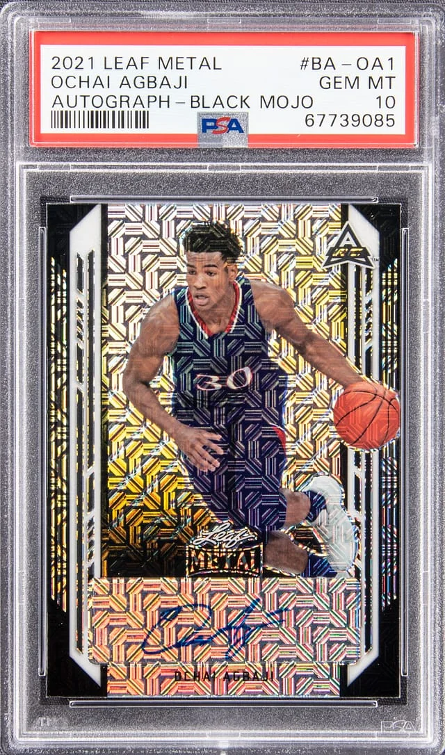 2021 Leaf Metal Ochai Agbaji Autograph Black Mojo #BA-OA1 card image