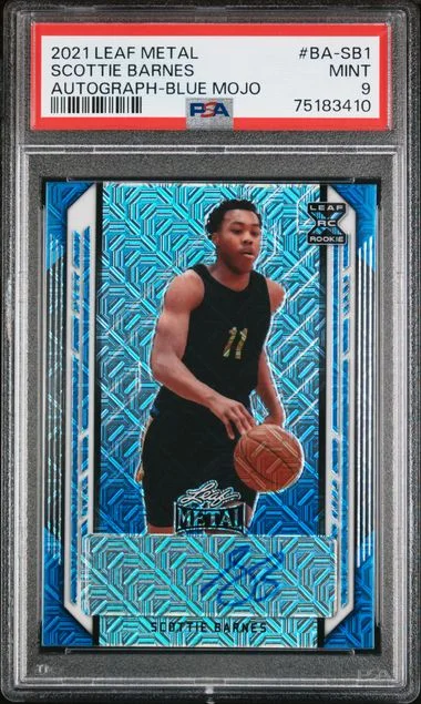 2021 Leaf Metal Scottie Barnes Autographs Blue Mojo #BA-SB1 card image