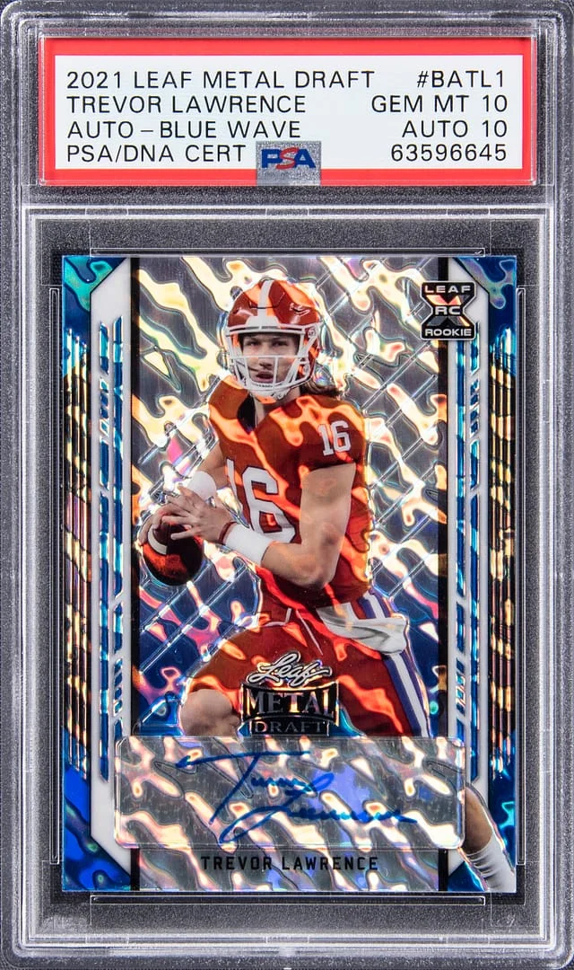2021 Leaf Metal Trevor Lawrence Draft Autographs Pink Prismatic #Batl1 card image