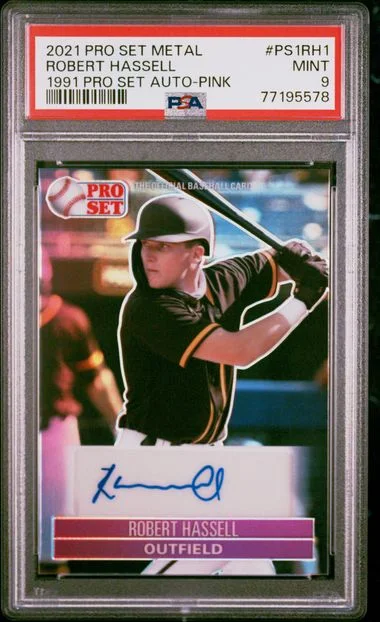 2021 Leaf Robert Hassell Pro Set Metal 1991 Pro Set Autographs #PS1RH1 card image