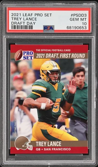 2021 Leaf Trey Lance Rooie Pro Set Draft Day #PSDD3 card image