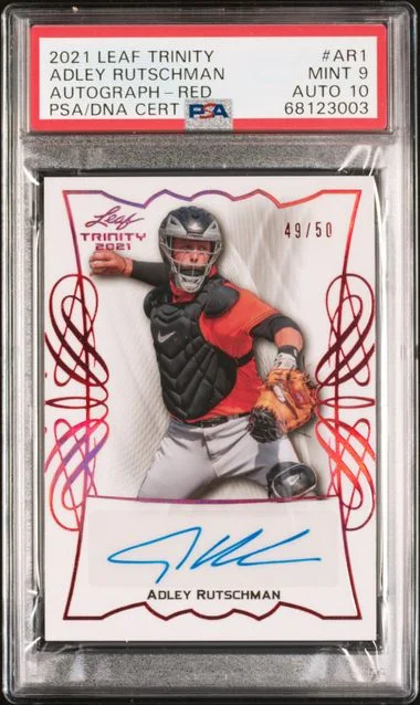 2021 Leaf Trinity Adley Rutschman Autographs Red #AR1 card image