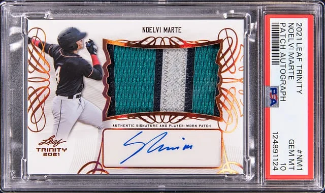 2021 Leaf Trinity Noelvi Marte Patch Autograph #PA-NM1 card image