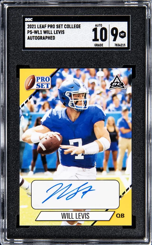2021 Leaf Will Levis Pro Set College Autographed #PS-WL1 card image