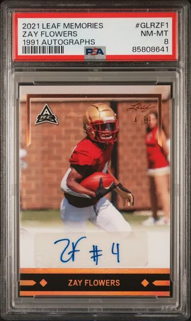 2021 Leaf Zay Flowers Memories 1991 Autographs #GLR-ZF1 card image