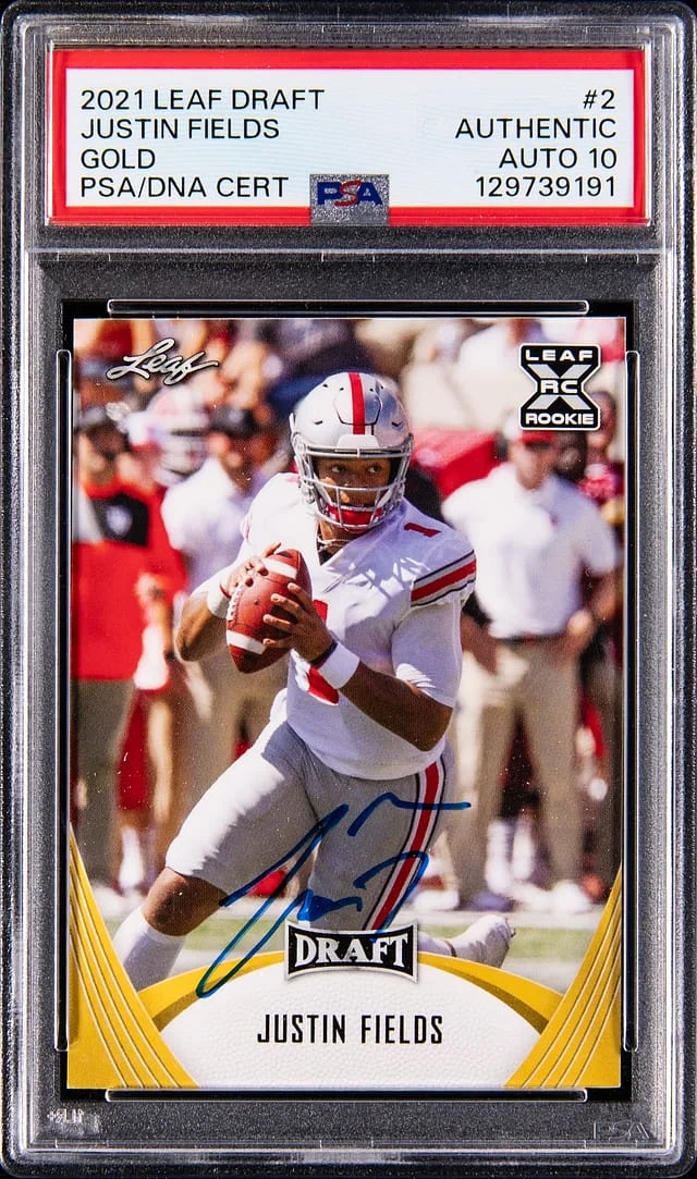 2021 Leaft Draft Gold Justin Fields #02 card image